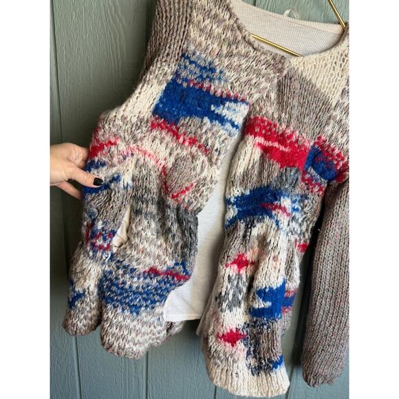 Vintage Free People Fireworks Chunky Cardigan, Size Large - Picture 5 of 8